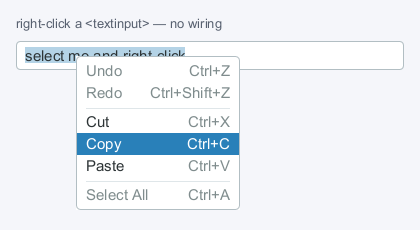 the built-in edit menu
