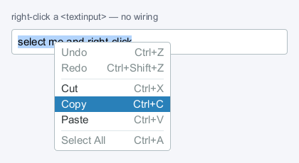 the built-in edit menu