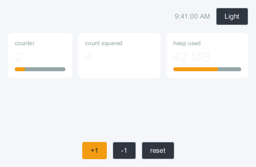 examples/dashboard.jsx — context theming, hooks, hover states
